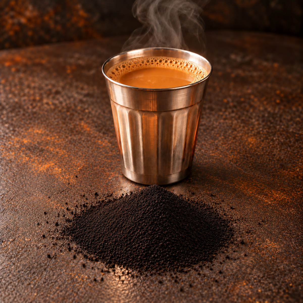 A cup of Pure Dust Tea with CTC dust