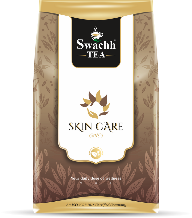 Glow Me Up by Swachh Tea, Green tea, dried chamomile, dried jasmine, peppermint, lemongrass, rose petals, sage leaves, almonds, flax seeds, amla